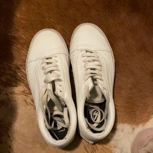 white leather vans